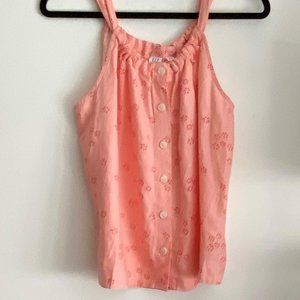 NWT Gap peach  linen print tank top xs